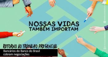 Bancários protestam contra retorno presencial no Banco do Brasil