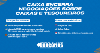 Caixa encerra negociações sobre caixas e tesoureiros