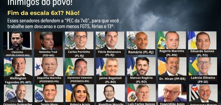 PEC da 7×0: quem são os senadores que querem aumentar a jornada e reduzir direitos