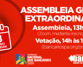 CN2026: Sindicato convoca funcionalismo de bancos privados para assembleia na terça-feira (08), às 14h